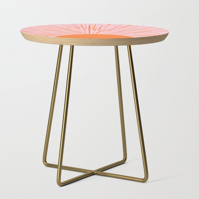 80s Retro Pink Sunset Side Table