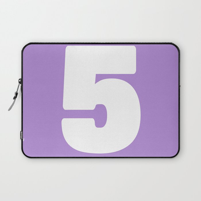 5 (White & Lavender Number) Laptop Sleeve