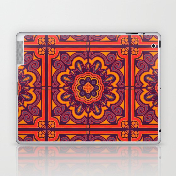 Paisley Tile - Purple and Red - Pattern Laptop & iPad Skin