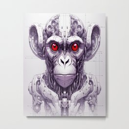 Technical Cyber Monkey Metal Print