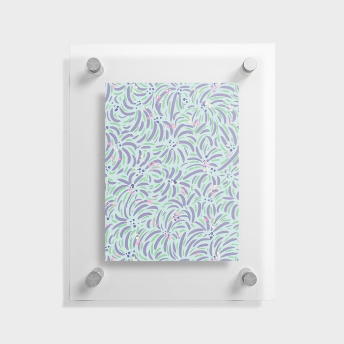 Powerful and floral pattern mint Floating Acrylic Print