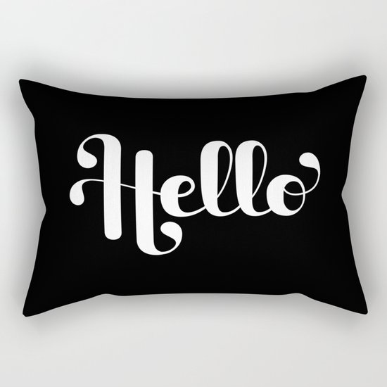Hello Lettering Rectangular Pillow
