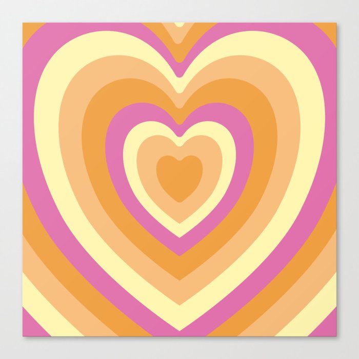 Lively Hippie Heart Desing Canvas Print