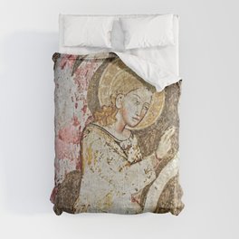 Angel Medieval Fresco Painting Comforter