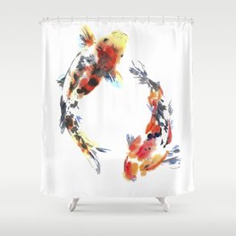 Koi fishes. Japanese style. Watercolor design Shower Curtain