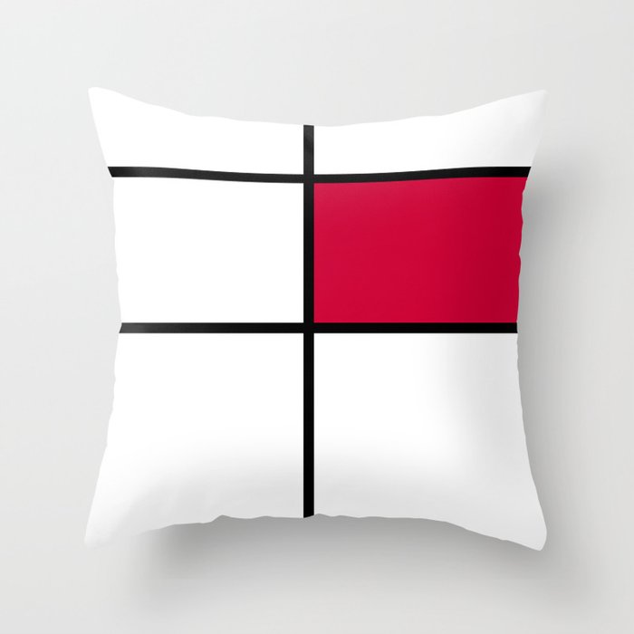 mondrian, piet mondrian, mondrian pattern, mondrian composition, red, Throw Pillow