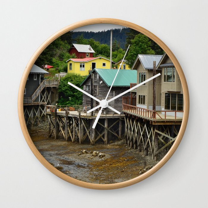 Tides Out - Seldovia, Alaska Wall Clock