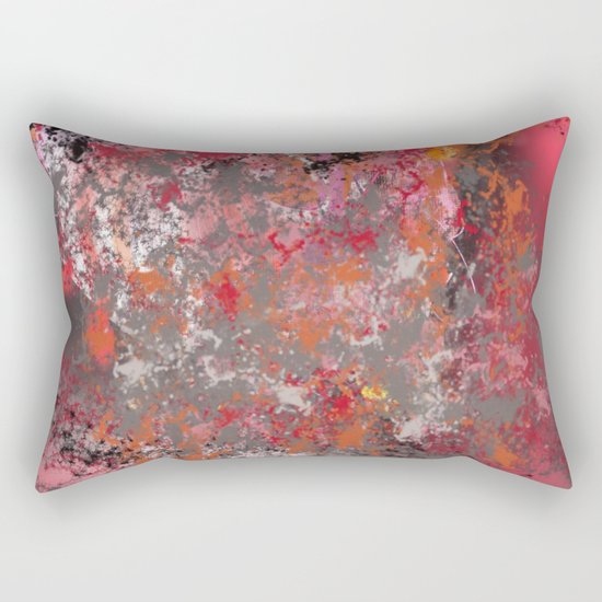 Red and Grey Abstract No.5 Rectangular Pillow