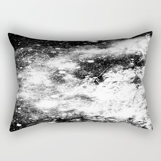 Chaotic Space : Galaxy Black White Gray Rectangular Pillow