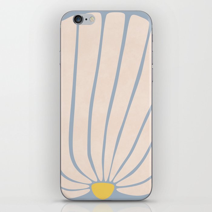 White Gerbera on Baby Blue iPhone Skin