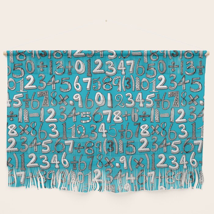 Math Doodle Blue Wall Hanging By Sharonturner