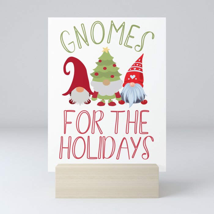Funny Gnomes For The Holidays Mini Art Print