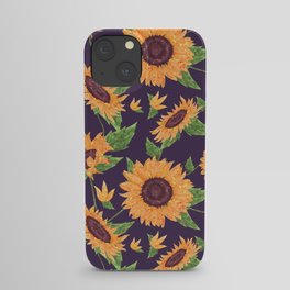 Sunflowers in purple iPhone Case