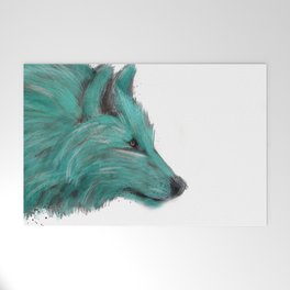 Teal Wolf Welcome Mat