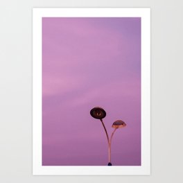 Purple Street Light, Pastel Sunset Night in Morocco, Photo Art Print Art Print