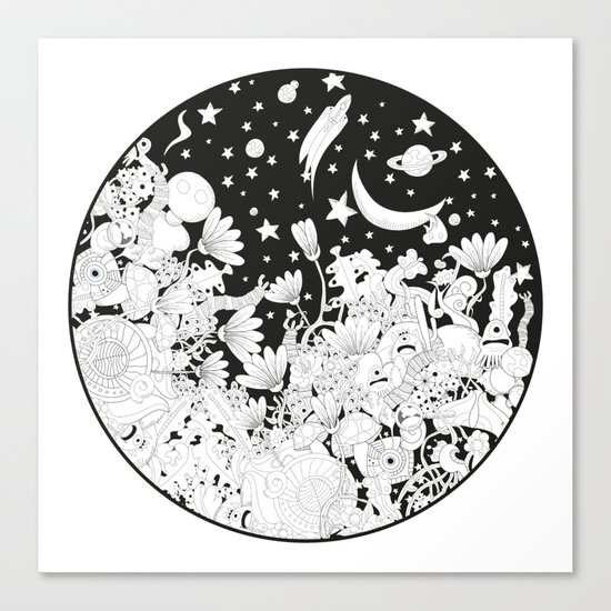 Cartoon Night Canvas Print