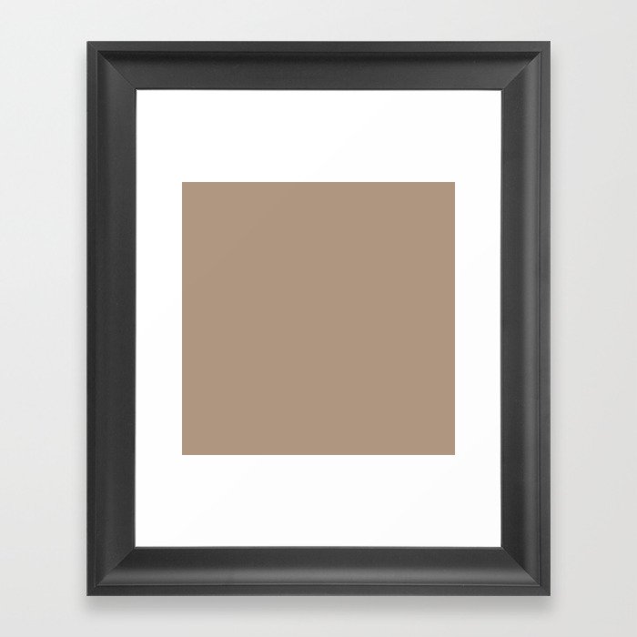 MEXICAN SAND solid color. Warm Neutral color plain pattern  Framed Art Print