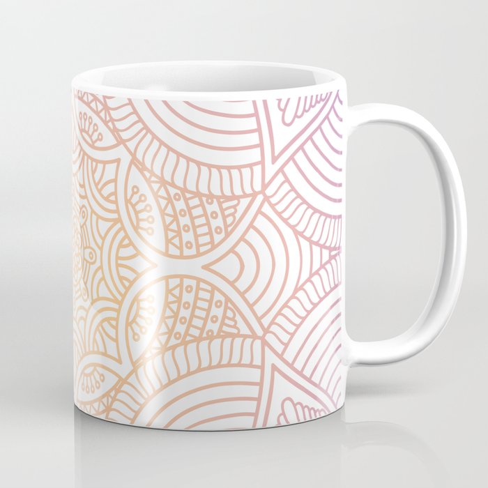 Purple Ethic Floral Mandala Pattern Coffee Mug