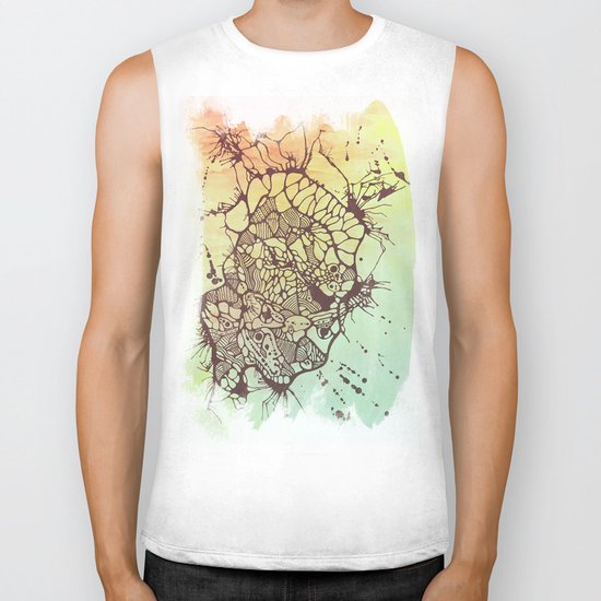 Exploded Skull Biker Tank