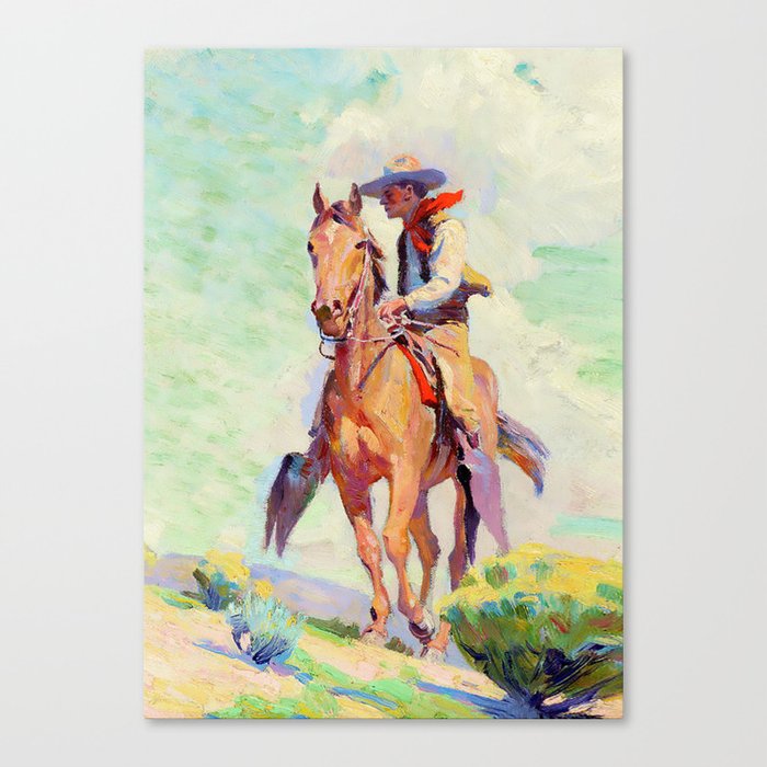 “The Cowpuncher” by W Herbert Dunton Canvas Print