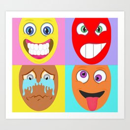 Emotions Emojis Art Print