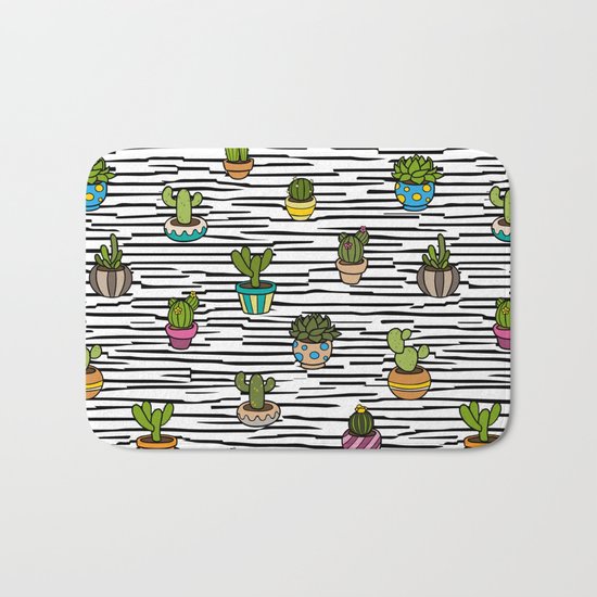 Cacti Pattern Bath Mat