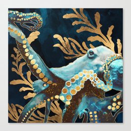 Indigo Octopus Canvas Print