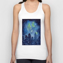 Starry Night with Pines Unisex Tank Top