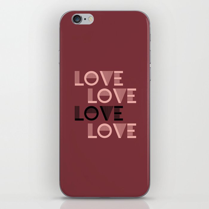 LOVE Dark Red & Pink colors modern abstract illustration  iPhone Skin