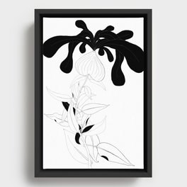Black bloom Framed Canvas