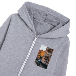 Venice Italy with gondola boats surrounded by beautiful architecture along the grand canal Kids Zip Hoodie