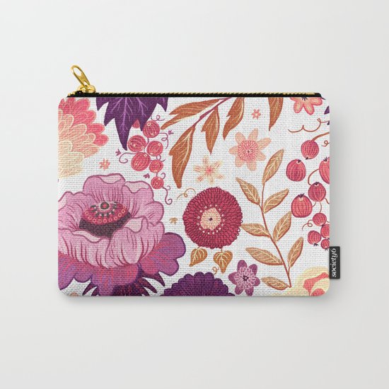 Purple Flowers Carry-All Pouch