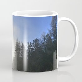 Misty Winter's Scottish Forest Trail in Afterglow Mug