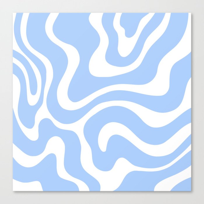 Warped Swirl Marble Pattern (sky blue/white) Canvas Print