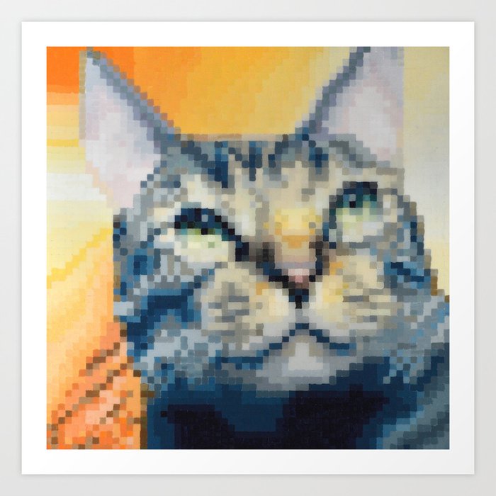 Cat.jpeg Pixel Cat Art Print