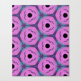Modern, abstract, geometric pattern in orchid pink, hippie blue, purple, plum, black, white  Canvas Print