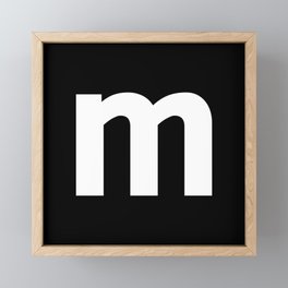 letter M (White & Black) Framed Mini Art Print