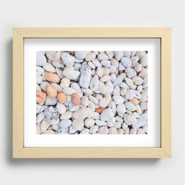 Zen White Beach Pebbles Recessed Framed Print