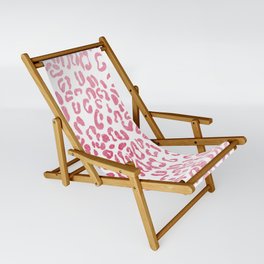 Abstract Hipster Girly Pink White Leopard Animal Print Sling Chair
