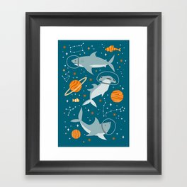 Space Sharks Framed Art Print