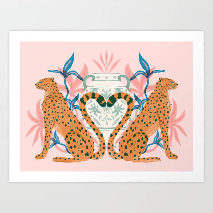 Cheetah Symmetry Art Print