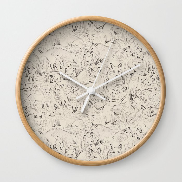 Resting foxes Wall Clock