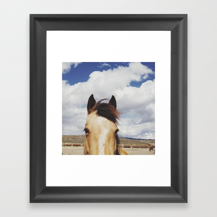 Cloudy Horse Head Framed Art Print