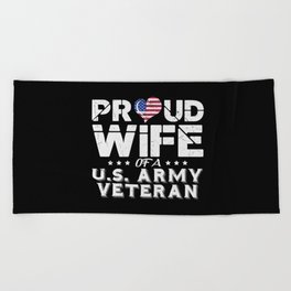 Proud Wife Of A U.S. Veteran Beach Towel