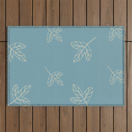 Blue cozy leaves for nice decor Outdoor Rug