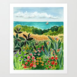 Coastal Gardens Art Print