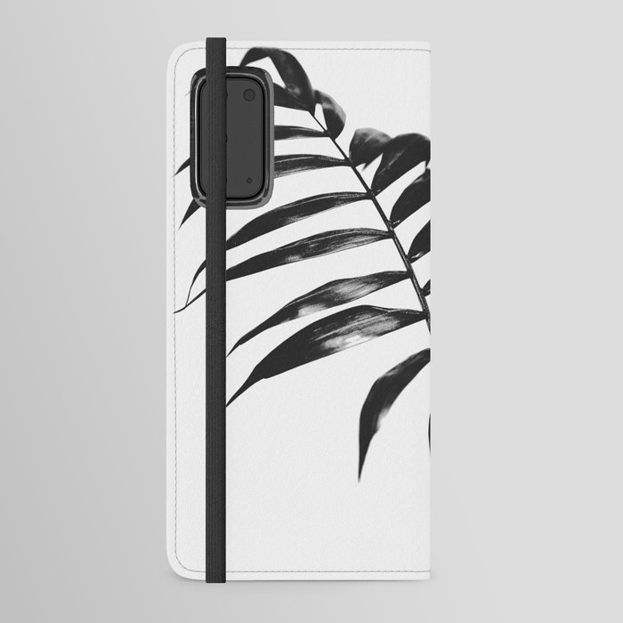 Abstract Parlour Palm Leaves Black and White Android Wallet Case