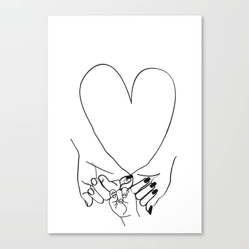 Parent Pinky Promise Family Line Art Mother Father Baby Canvas Print by  Galerie Boheme | Society6