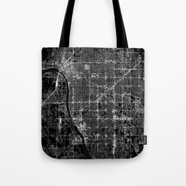 Tulsa Black Map Tote Bag