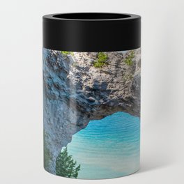 Landscape of Arch Rock on Mackinac Island Michigan Can Cooler